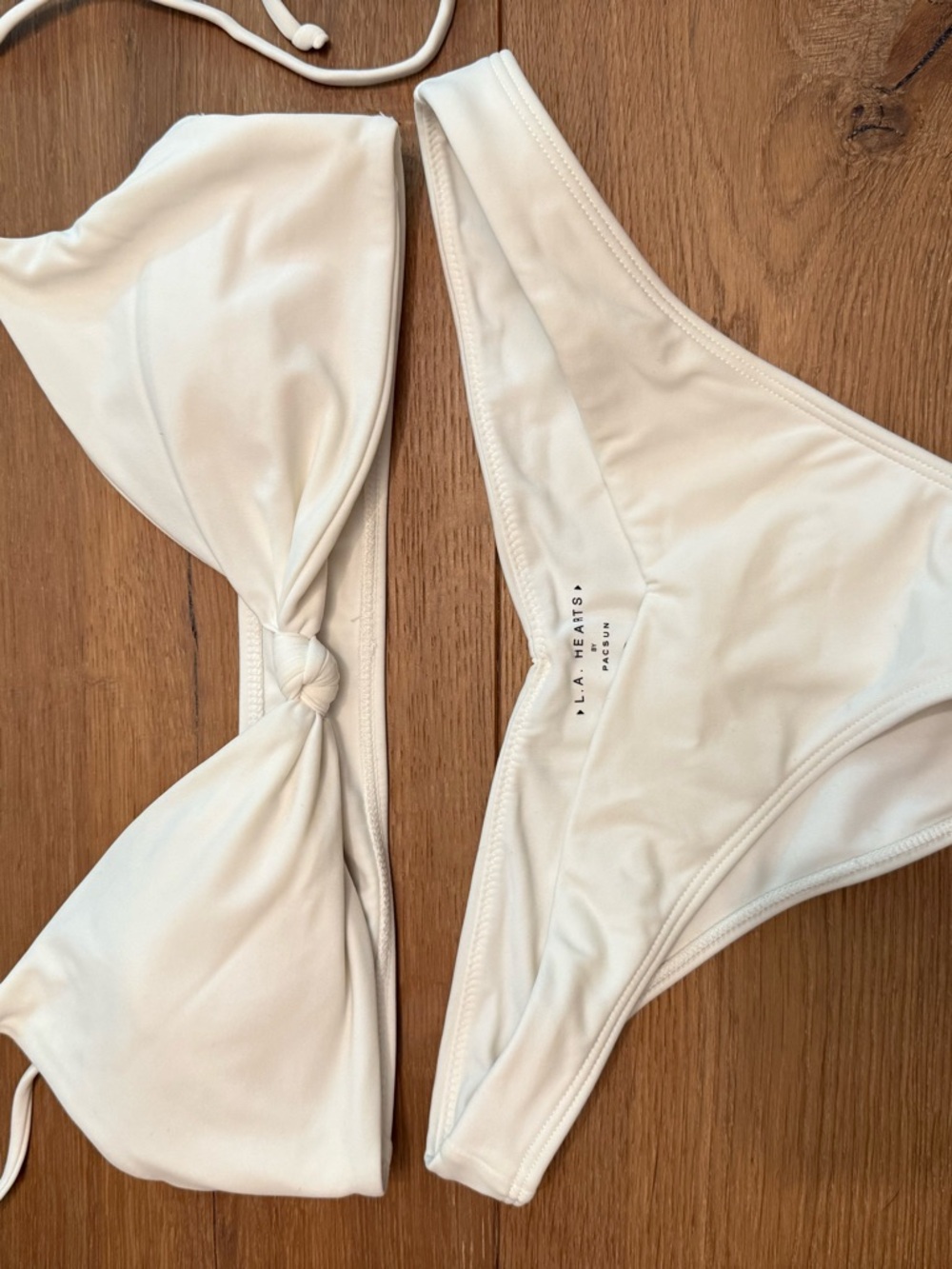 PacSun White Knotted Bandeau Bikini Set